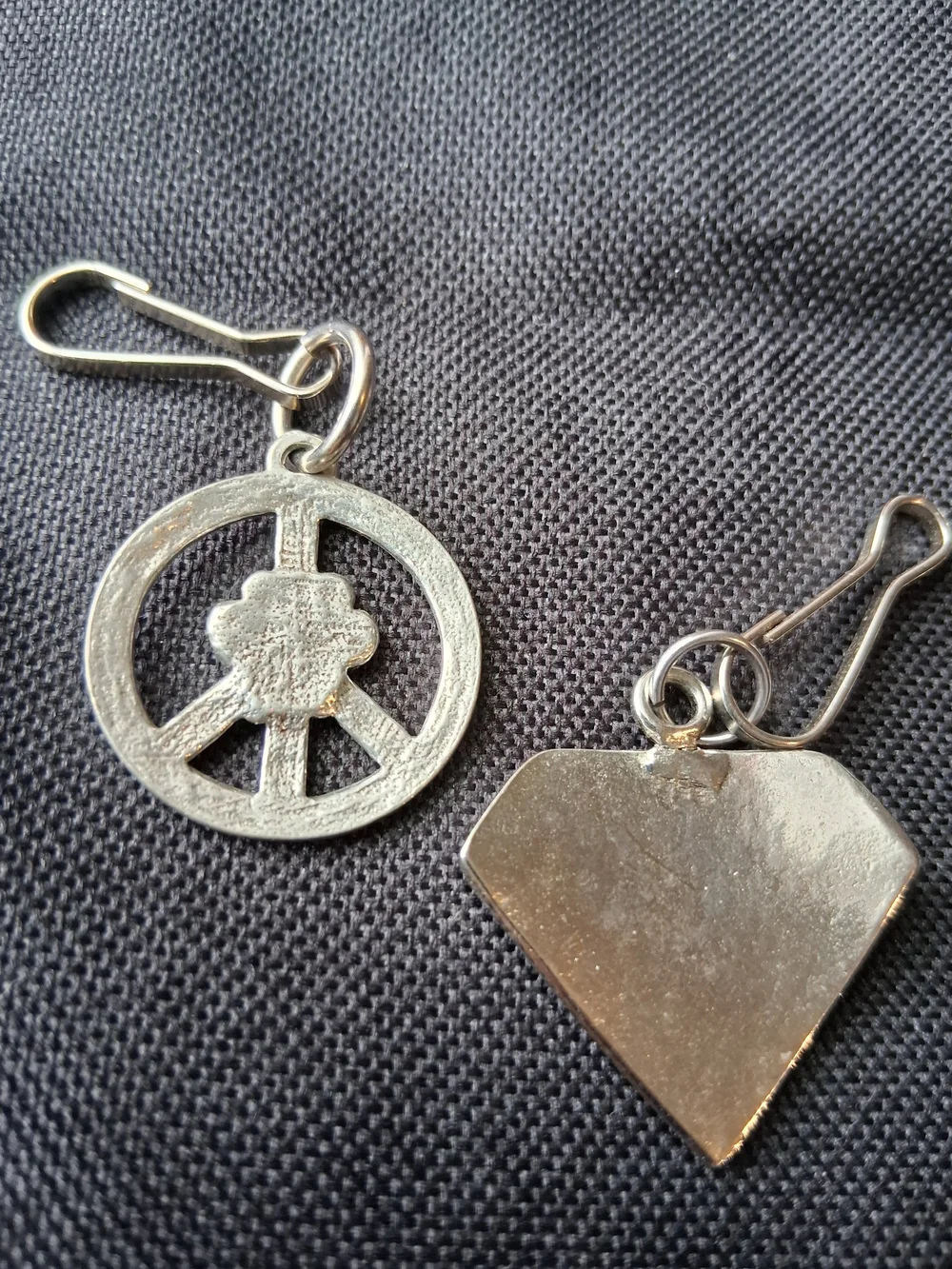 Silver Pet Collar Charms - Paw & Peace Design Set